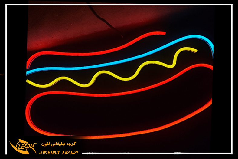 تابلو نئون فلکسی پیتزا ساندویچ
